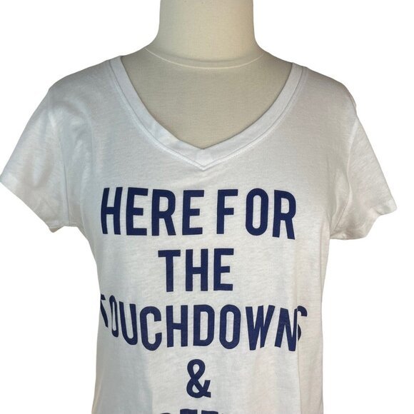 Supernova Graphic Tee Tshirt Womens XXL White Here For Touchdowns and Beer - Picture 3 of 7